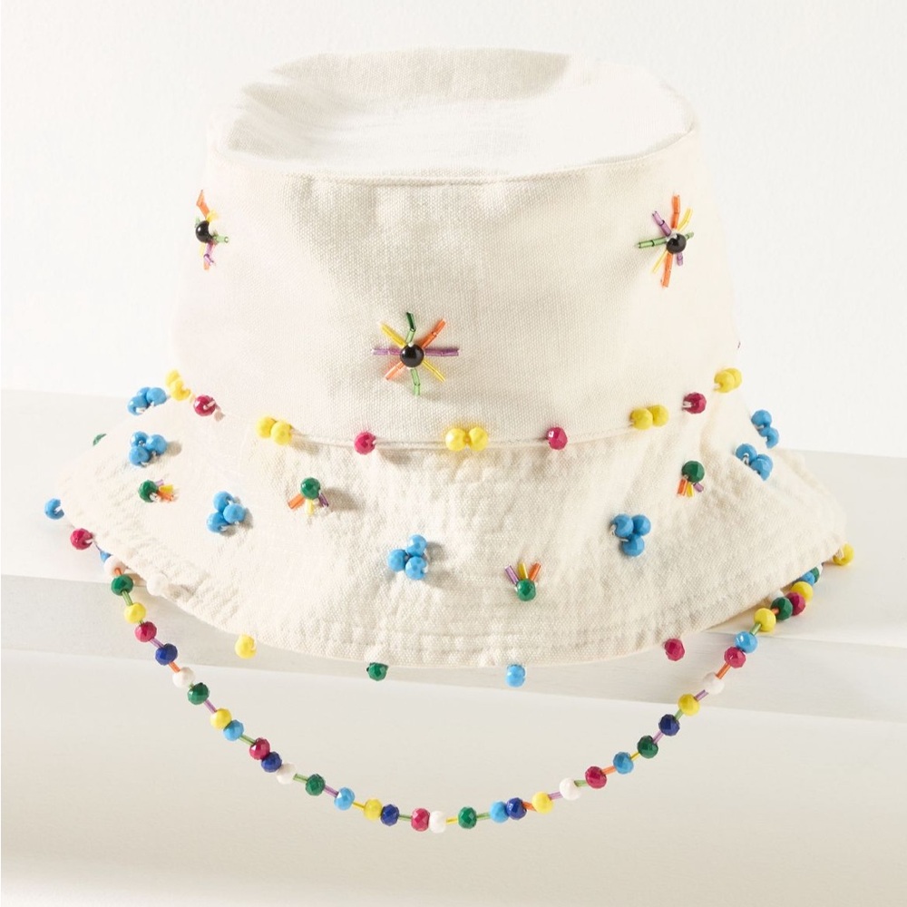 Anthropologie Beaded Bucket Hat NWT